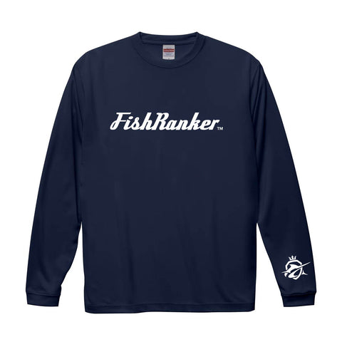 FishRankerドライロングTシャツ(Rank40)【ホワイト/ネイビー】